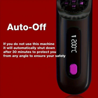 Electric Hair Straightener Brush – Portable, Fast‑Heating, USB‑Rechargeable, Negative Ions Professional Straightening Comb