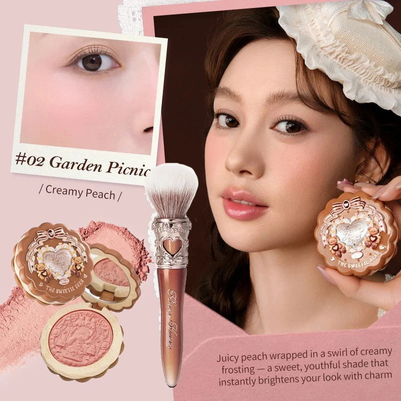 Flower Knows Sweetie Bear Blush – Silk‑Satin Vegan Cheek Powder for a Natural Matte Finish