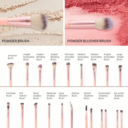 20/40‑Piece Pink Makeup Brush Kit – Complete Soft Brush Set with Beauty Blender, Perfect for Birthday, Christmas & New Year Gifts