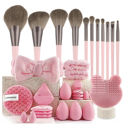 20/40‑Piece Pink Makeup Brush Kit – Complete Soft Brush Set with Beauty Blender, Perfect for Birthday, Christmas & New Year Gifts