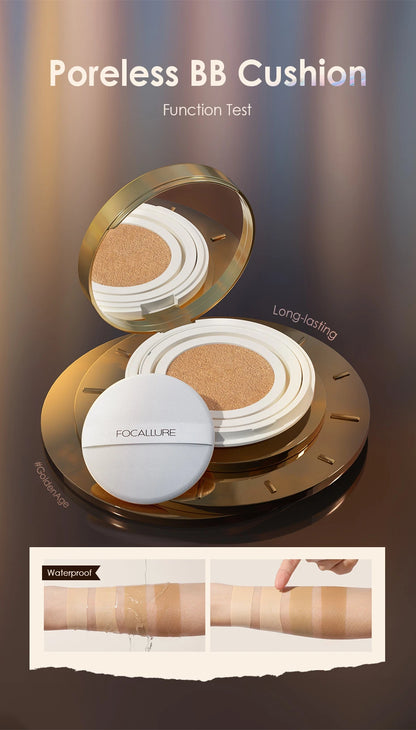 FOCALLURE Air Cushion Foundation – Waterproof Matte Base with Poreless, High‑Coverage Finish