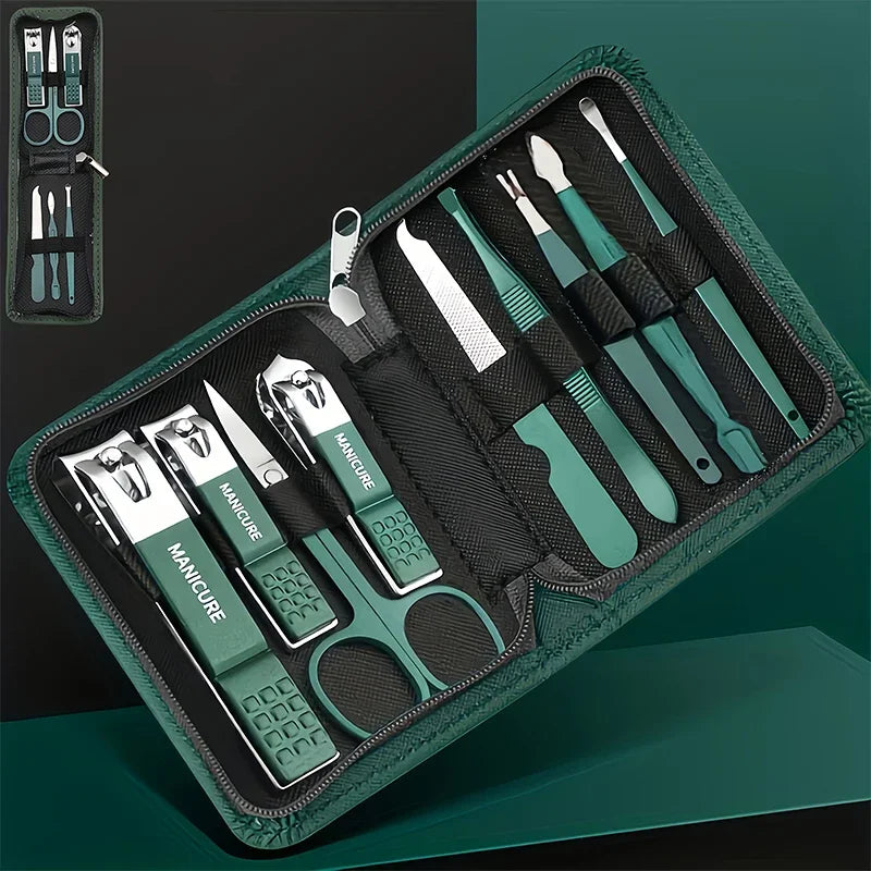 6/9‑Piece Stainless Steel Manicure Set – Portable Grooming Kit with Nail Clippers, Scissors & Files for Perfect Nail Care
