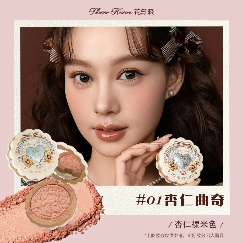 Flower Knows Sweetie Bear Blush – Silk‑Satin Vegan Cheek Powder for a Natural Matte Finish