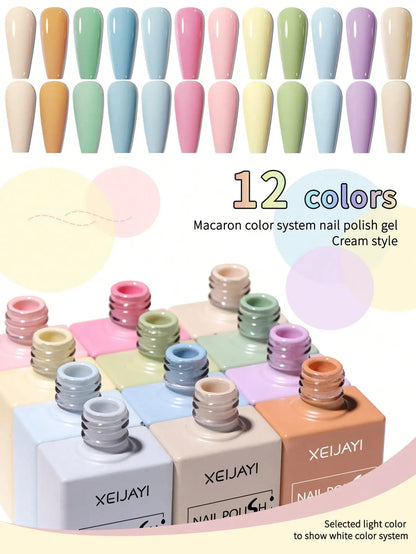 2025 Macaron Gel Polish Set – 12 Trendy Shades with Long‑Lasting, Chip‑Resistant Wear for Perfect Home Manicures