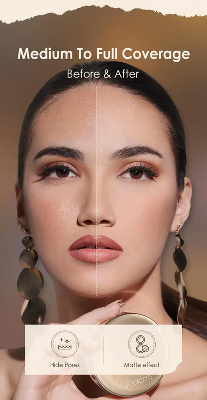 FOCALLURE Air Cushion Foundation – Waterproof Matte Base with Poreless, High‑Coverage Finish