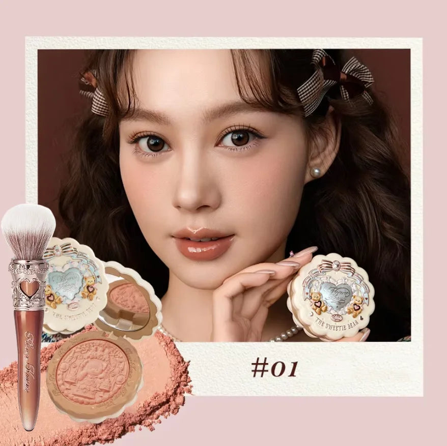 Flower Knows Sweetie Bear Blush – Silk‑Satin Vegan Cheek Powder for a Natural Matte Finish