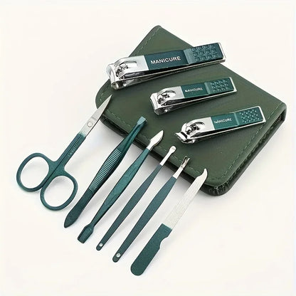 6/9‑Piece Stainless Steel Manicure Set – Portable Grooming Kit with Nail Clippers, Scissors & Files for Perfect Nail Care
