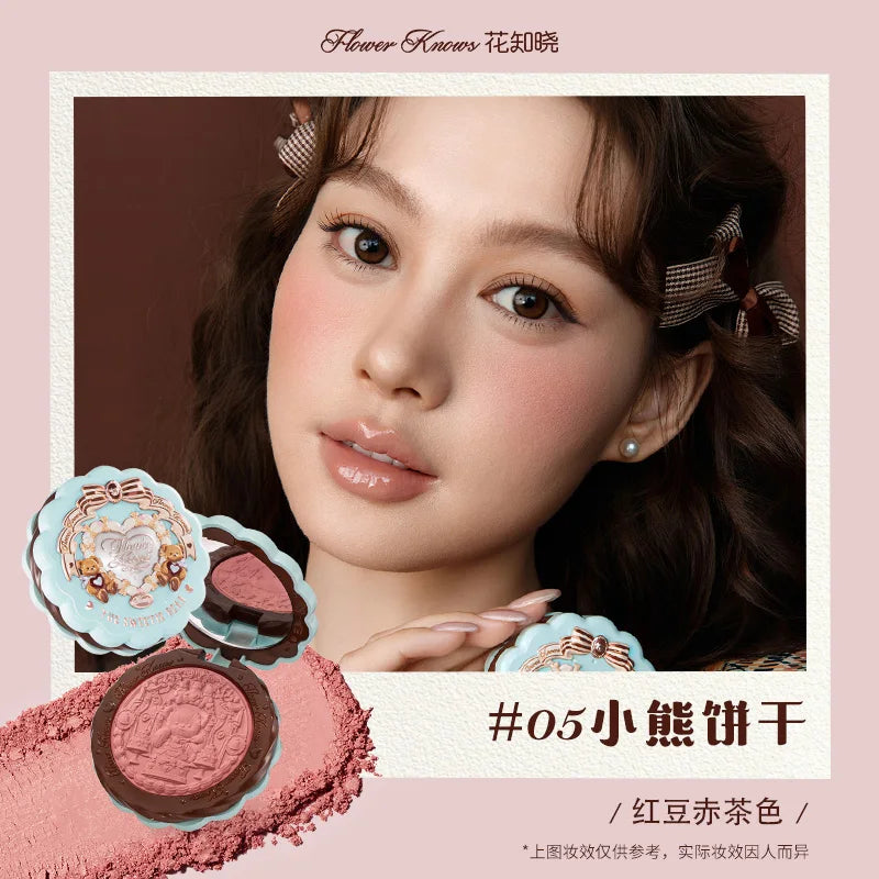 Flower Knows Sweetie Bear Blush – Silk‑Satin Vegan Cheek Powder for a Natural Matte Finish
