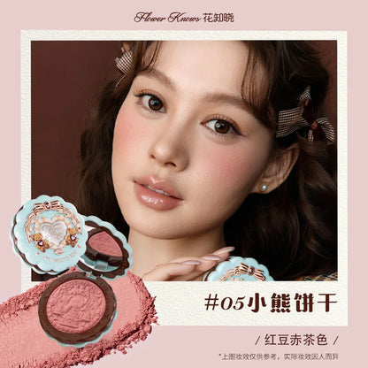 Flower Knows Sweetie Bear Blush – Silk‑Satin Vegan Cheek Powder for a Natural Matte Finish