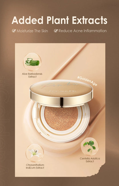 FOCALLURE Air Cushion Foundation – Waterproof Matte Base with Poreless, High‑Coverage Finish