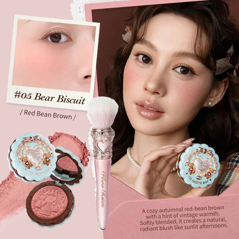 Flower Knows Sweetie Bear Blush – Silk‑Satin Vegan Cheek Powder for a Natural Matte Finish