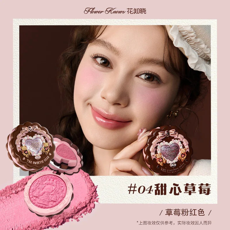 Flower Knows Sweetie Bear Blush – Silk‑Satin Vegan Cheek Powder for a Natural Matte Finish