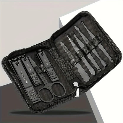 6/9‑Piece Stainless Steel Manicure Set – Portable Grooming Kit with Nail Clippers, Scissors & Files for Perfect Nail Care