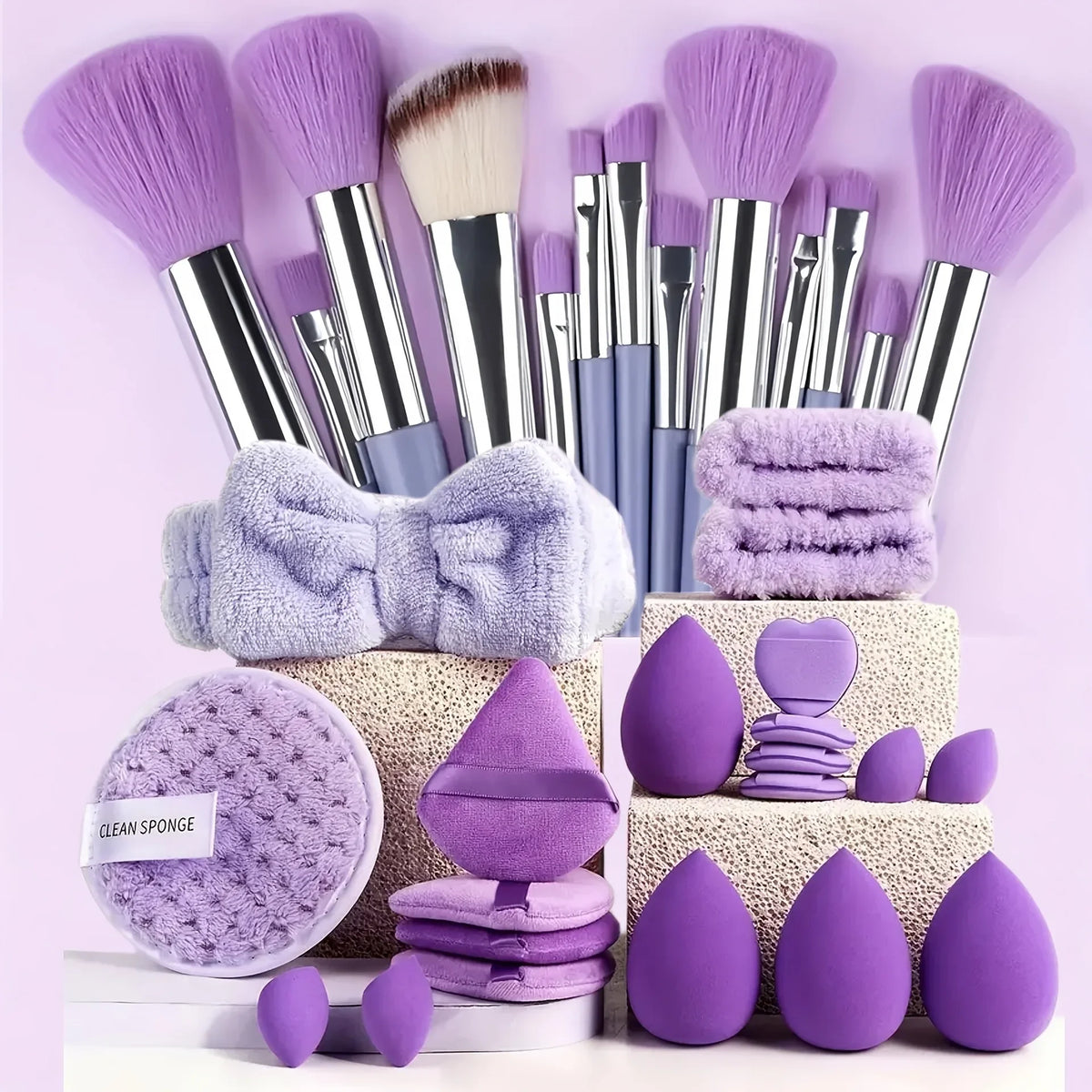 33‑Piece Beauty Sponge Set – Full Collection of Large & Small Blending Sponges for Flawless Makeup Application & Easy Removal