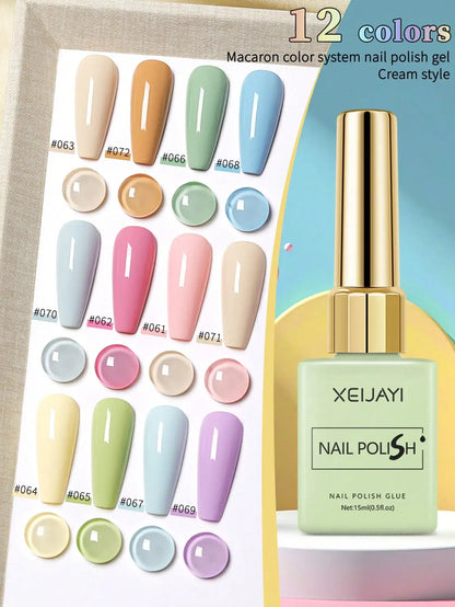 2025 Macaron Gel Polish Set – 12 Trendy Shades with Long‑Lasting, Chip‑Resistant Wear for Perfect Home Manicures