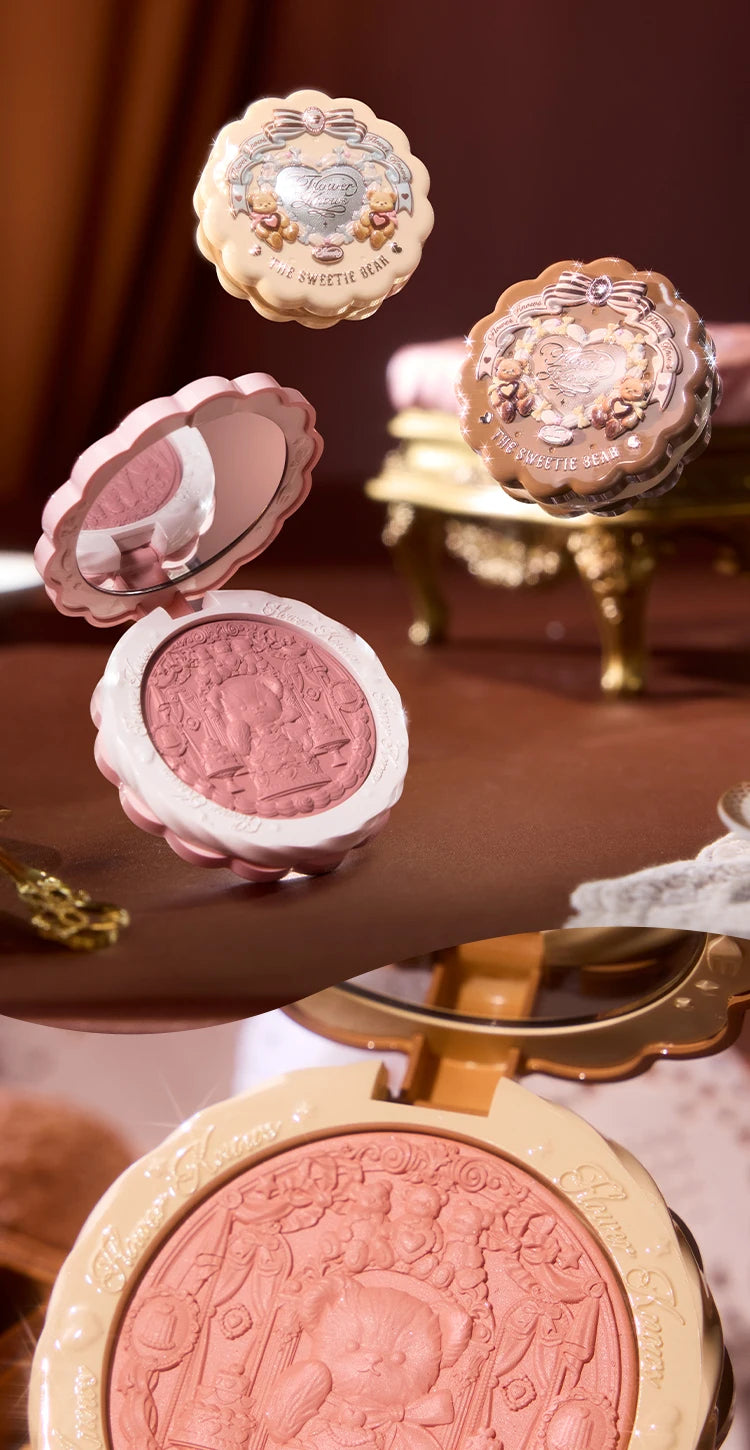 Flower Knows Sweetie Bear Blush – Silk‑Satin Vegan Cheek Powder for a Natural Matte Finish