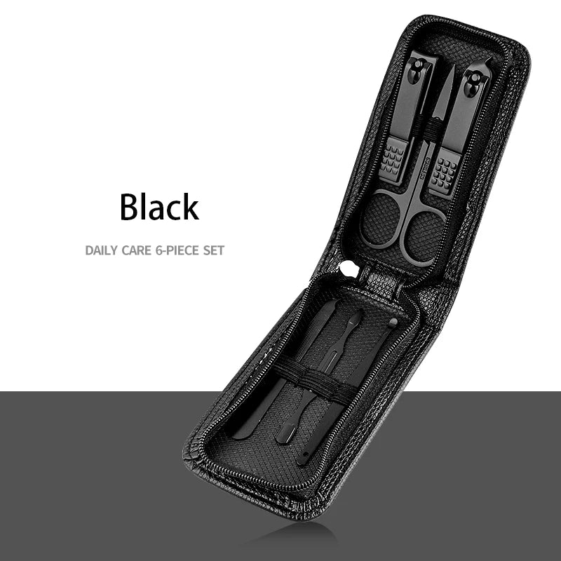 6/9‑Piece Stainless Steel Manicure Set – Portable Grooming Kit with Nail Clippers, Scissors & Files for Perfect Nail Care