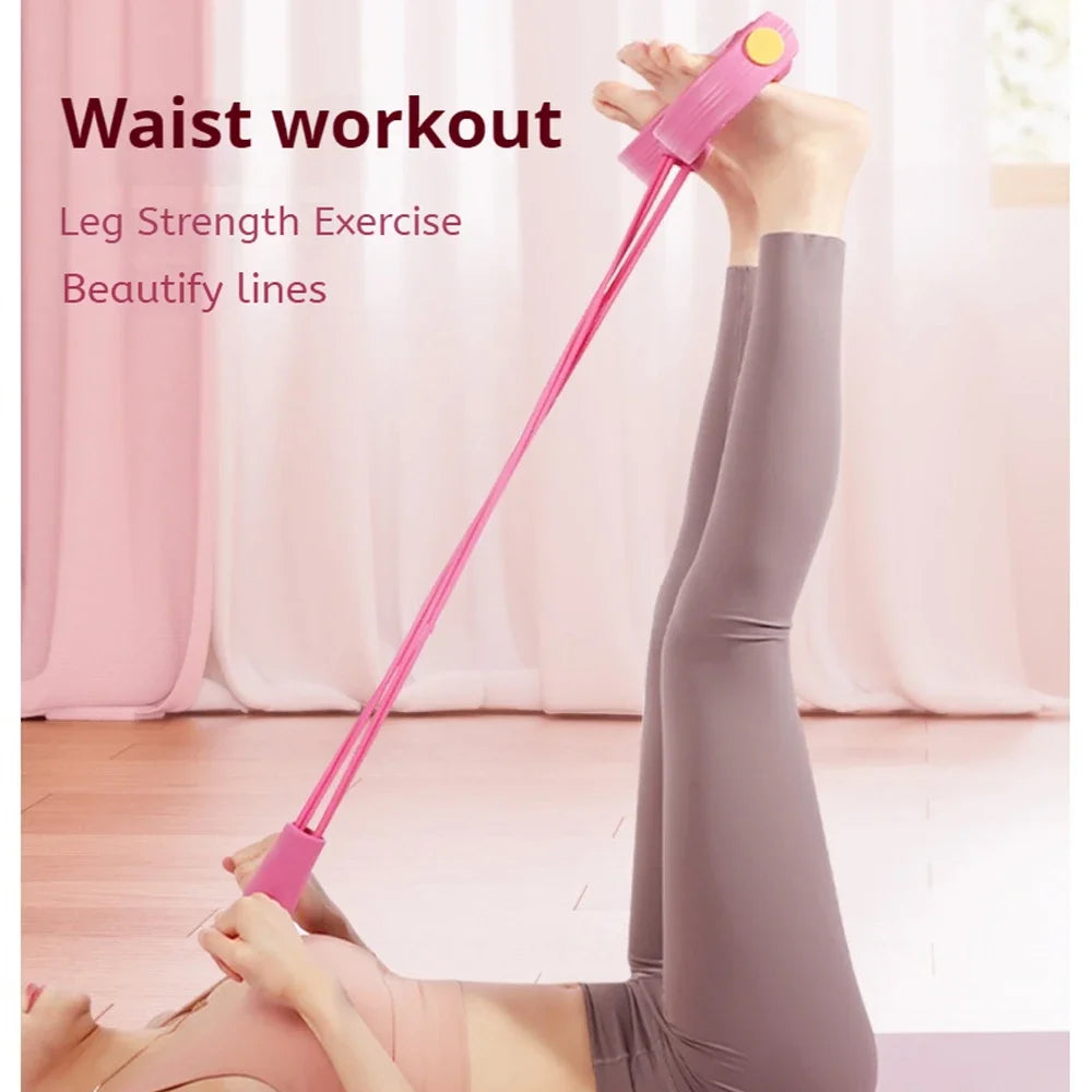 4‑Tube Yoga Pedal Puller – Premium Home Fitness Resistance Trainer for Full‑Body Strength & Stretching