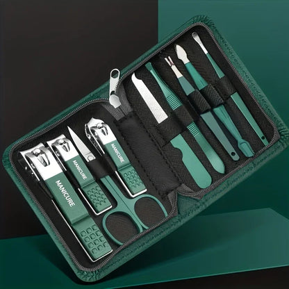 6/9‑Piece Stainless Steel Manicure Set – Portable Grooming Kit with Nail Clippers, Scissors & Files for Perfect Nail Care